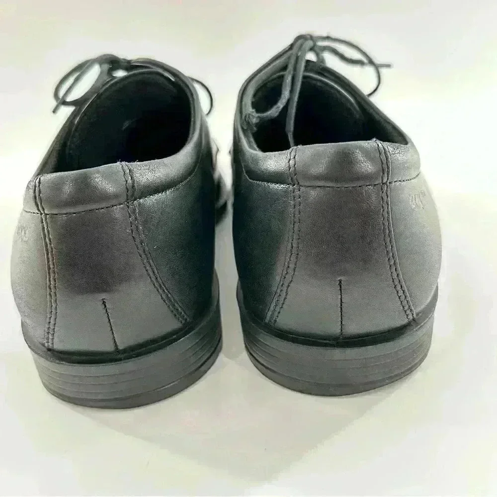 Ecco mens oxfords size 43 9.5 black leather bicycle toe Orthopedic comfort